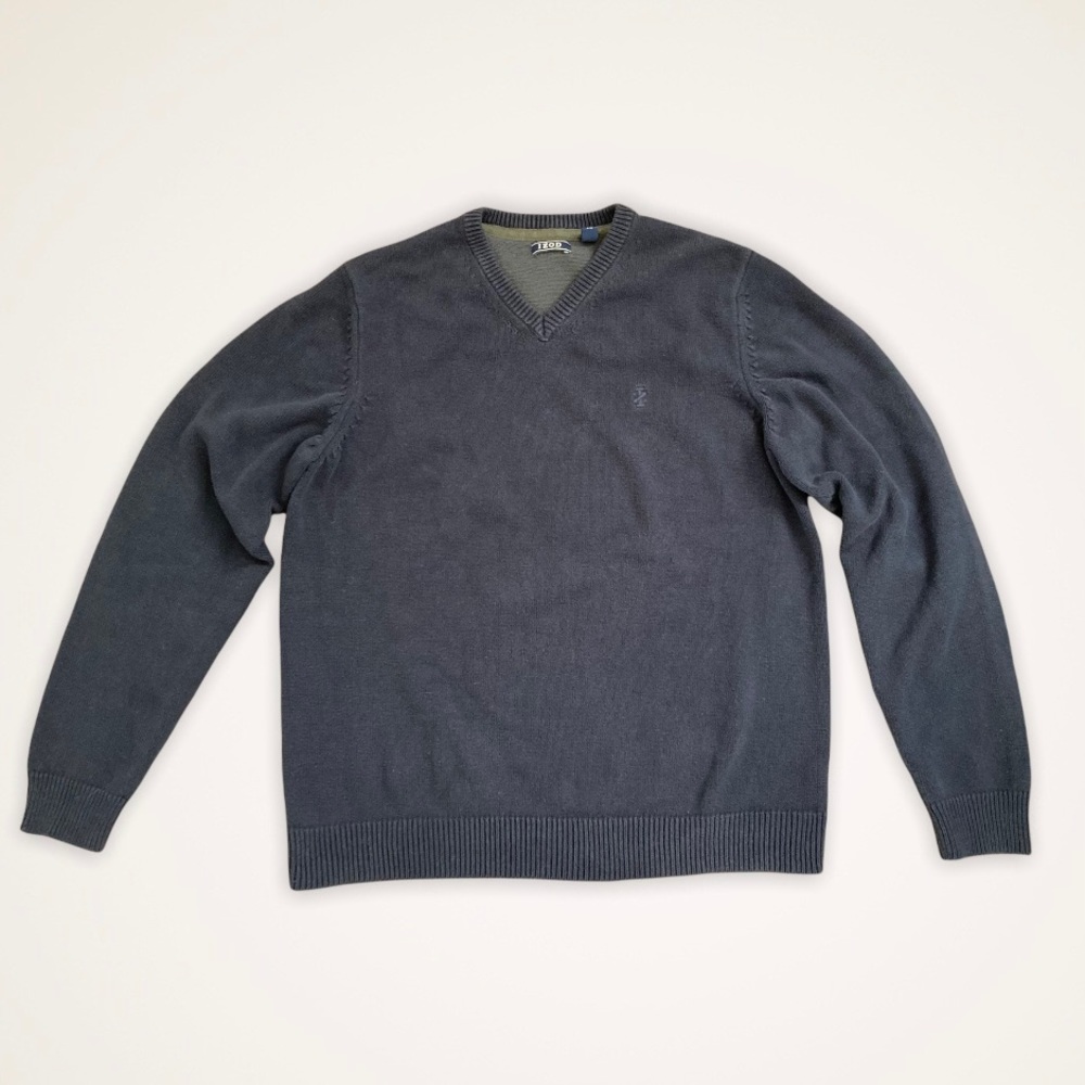 IZOD V Neck Sweater Men’s Large Navy Blue